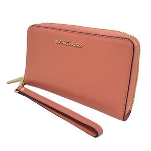 Michael Kors Jet Set Travel Large Flat MF Phone Case 35S9GTVE7L Sherbet - NWT!